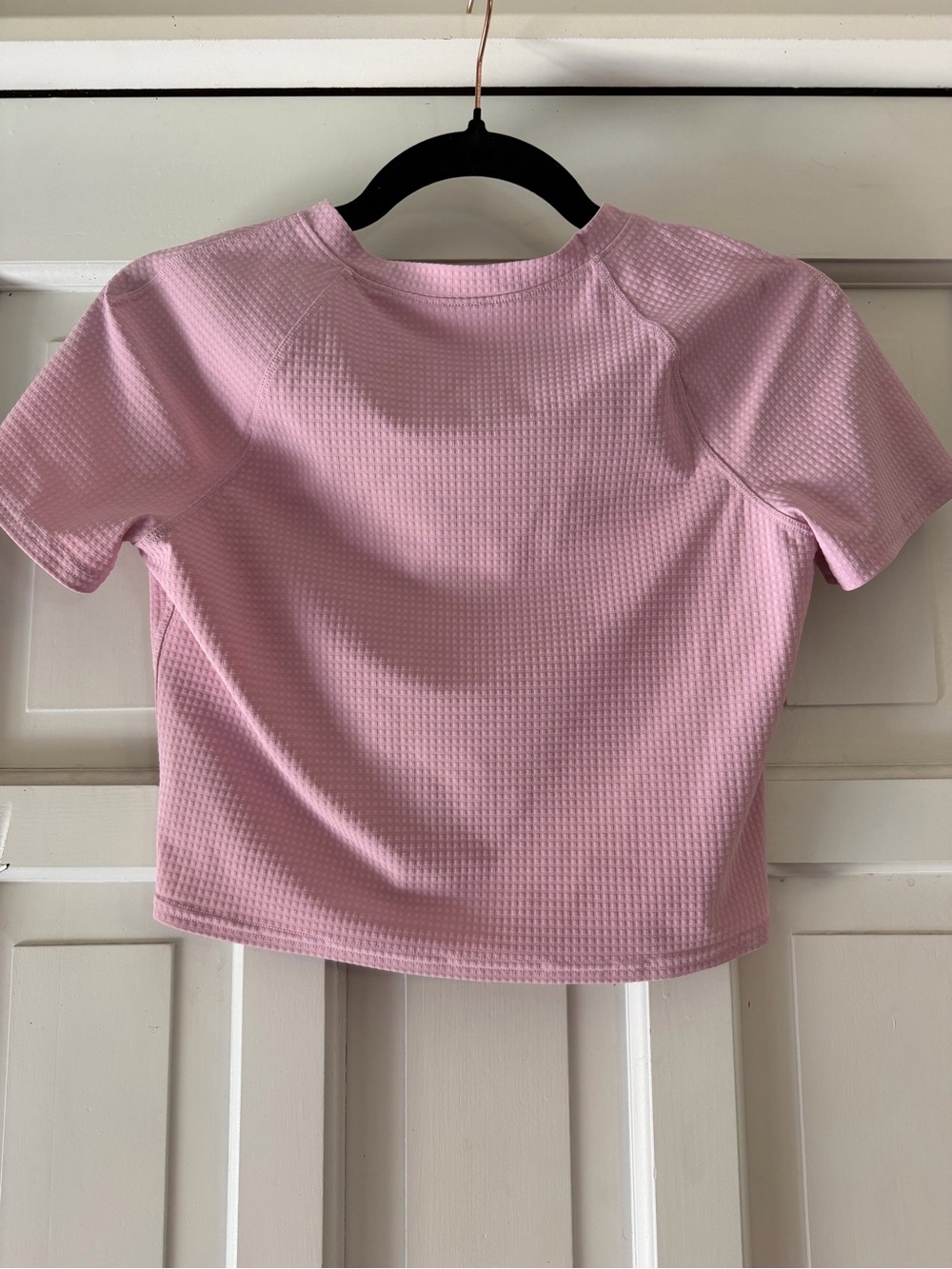 lululemon athletica Light Pink Waffle-Texture Crop Tee - Picture 3 of 4